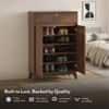 Webster 15 Pair Shoe Rack With Drawer in Classic Walnut Finish