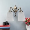 Devansh Metal Electric Wall Light in Antique gold Colour with White Shade Count of 2 Lights