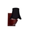 Devansh Wood Wall Mounted Lamp With Black Cotton Shade