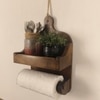 Celia Wooden Wall Shelf Organiser With Kitchen Roll Holder