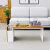 Hexa Engineered Wood Coffee Table In Frosty White And Giant Wood