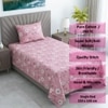 Pink Floral 290 Tc  Cotton Flat  Single Bedsheet With 1 Pilllow Cover