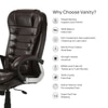 Ettorez Vanity Hb Premium Leatherette Chair In Brown Colour