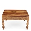 Sydney Sheesham Wood Contemporary Square Coffee Table In Natural Teak Finish