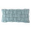 Basket Knit Cotton Pillow Cover  Cadet Blue 12X20  Inches