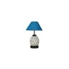Scarlet Turquoise Jute Glass Table lamp with Iron Base