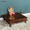 D'Dass Honeywood Mdf and Sheesham Wooden Pooja Chowki With Drawer
