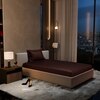 Stoa Paris 300TC UltrSatin Single Bedsheet Set Satin Single Hot Chocolate
