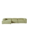 Elegantedge Wood Right Aligned 3-Seater With Upholstery Non Storage Sofa In Green Colour