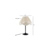 Bryden Off White Fabric Shade Table Lamp with Black Iron Base