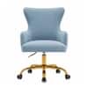 Doe Buck Adan Modern Sky Blue Velvet Office Chair