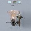 Devansh Metal Electric Wall Light in Antique gold Colour with Transparent Shade Count of 1 Light