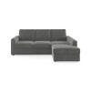 Apollo Sofa (Colour : Ash Grey Velvet, Cushion : Hard, Back Type : Regular, Seating Capacity : Right Aligned 2 Seater + Right Aligned Chaise)