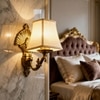 Eliante Cloth Shade Wall Lights Mild Steel & Fabric Material Antique & Cream Finish