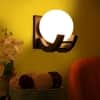 Eliante Brown Mdf Wall Light With White Shade In Brown Colour