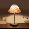 Devansh Multicolor Cotton Table Lamp With  Natural  Wood Base  & Steel Pipe (10X16.25 Inches)-40