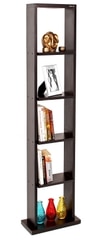 BLUEWUD Walten Engineered Wood Bookshelf Cabinet Book Rack Organizer with Shelves for D�cor Display, Wall Mount Floor Standing for Home Library (Wenge)