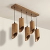 Cedar 5 Series Brown Solid Wood Cluster Hanging Light