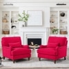 Dexter Boucle Fabric Lounge Chair in Red Colour