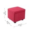 Doe Buck Hutcheson Upholstered Storage Ottoman Cube in Red Colour