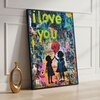 The Castle Decor Love You Graffiti Wall Art Framed Painting 20x30 Inch