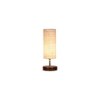 Maverick White Jute table lamp with brown wood base
