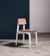 Rota Solid Wood Dining Chair In White and Natural Finish