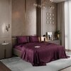 Stoa Paris Burgundy Bliss Satin Bedsheet for Super King Size Bed liss Satin Noir Collection