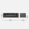 Texude Velvet 3 Seater Sofa in Dark Grey Colour
