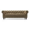 Winchester 3 Seater Luxury Italian Leather Sofa In Antique Moss
