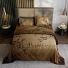Stoa Paris Super King Size 100% Cotton Bedsheet with 2 Pillow Covers  Size Brown Charcoal