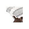 Dayton Sheesham Wood Mid Century Square   Stool in Grey Fabric   Fringes Upholstery