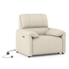 Leeroy One Seater Leather Recliner Sofa in Oyster White Colour