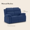 Griffin Fabric Two Seater Manual Recliner in Lapis Blue Fabric Colour