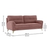 Osbert Velvet 3 Seater Sofa in Pink Color