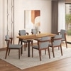 Dune Solid Oak Wood Dining Table With 6 Harper Solid Wood Dining Chair