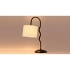 off-white cotton Zig Zag Curvy table lamp with Iron Base (SP23)