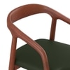 Brava Solid Wood 6 Seater Dining Table with 6 Zen Solid Wood Dining Armchair in (Finish: Honey, Colour: Olive Leatherette)