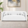 Zenol Boucle Fabric 2 Seater Sofa In White