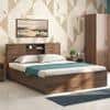 Amy Engineered Wood Queen Size Box Storage Bed In Classic Walnut Finish