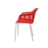 Kepler Brooks Senora Cafeteria Dining Chair in Red Colour