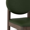 Pabi Solid Wood Bar Chair In Danish Walnut Finish with Olive Leatherette Colour