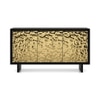 Elios Solid Wood Sideboard in Gold Ripple and Black Brushed Finish
