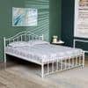 Morris Metal Queen Size Non Storage Bed In White Finish