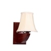 Devansh Wood Wall Mounted Lamp With Off-White Cotton Shade