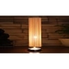 Round Cylindrical Bamboo Table Lamp with Steel Base
