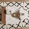 The Aurelia Dual Texture Marble Walnut Round Coffee Table