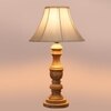 Devansh Off-White Cotton Vintage  Lamp With Wood Base (12X19)