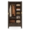 Toledo Solid Wood 2 Door Wardrobe In Dark Chestnut Finish