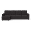 Apollo Compact Sofa (Colour : Graphite Grey, Cushion : Soft, Back Type : High Back, Seating Capacity : Left Aligned 3 Seater + Left Aligned Chaise + Ottoman)
